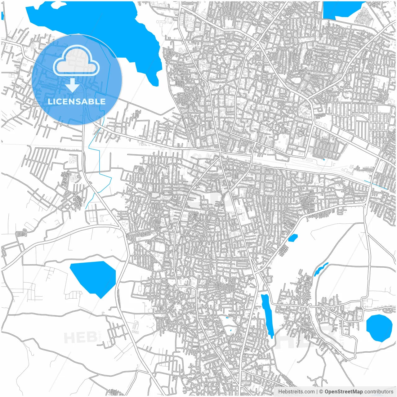 Warangal, Telangana, India, city map with high resolution roads.