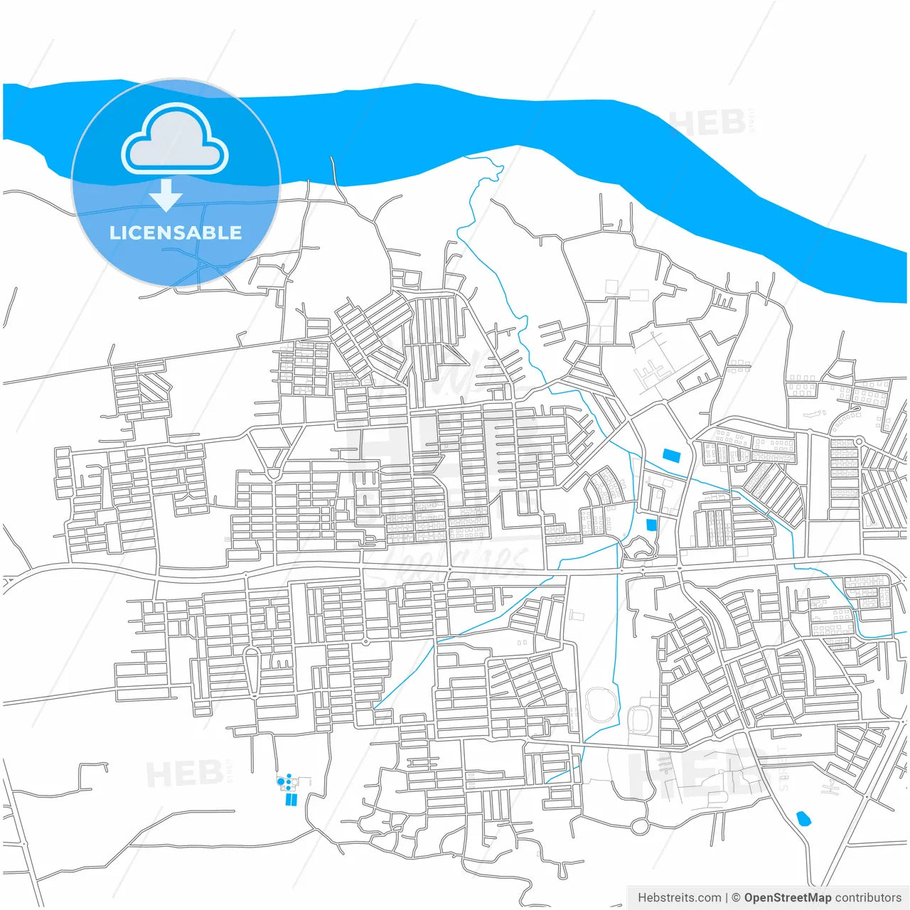 Rourkela, Odisha, India, city map with high resolution roads.