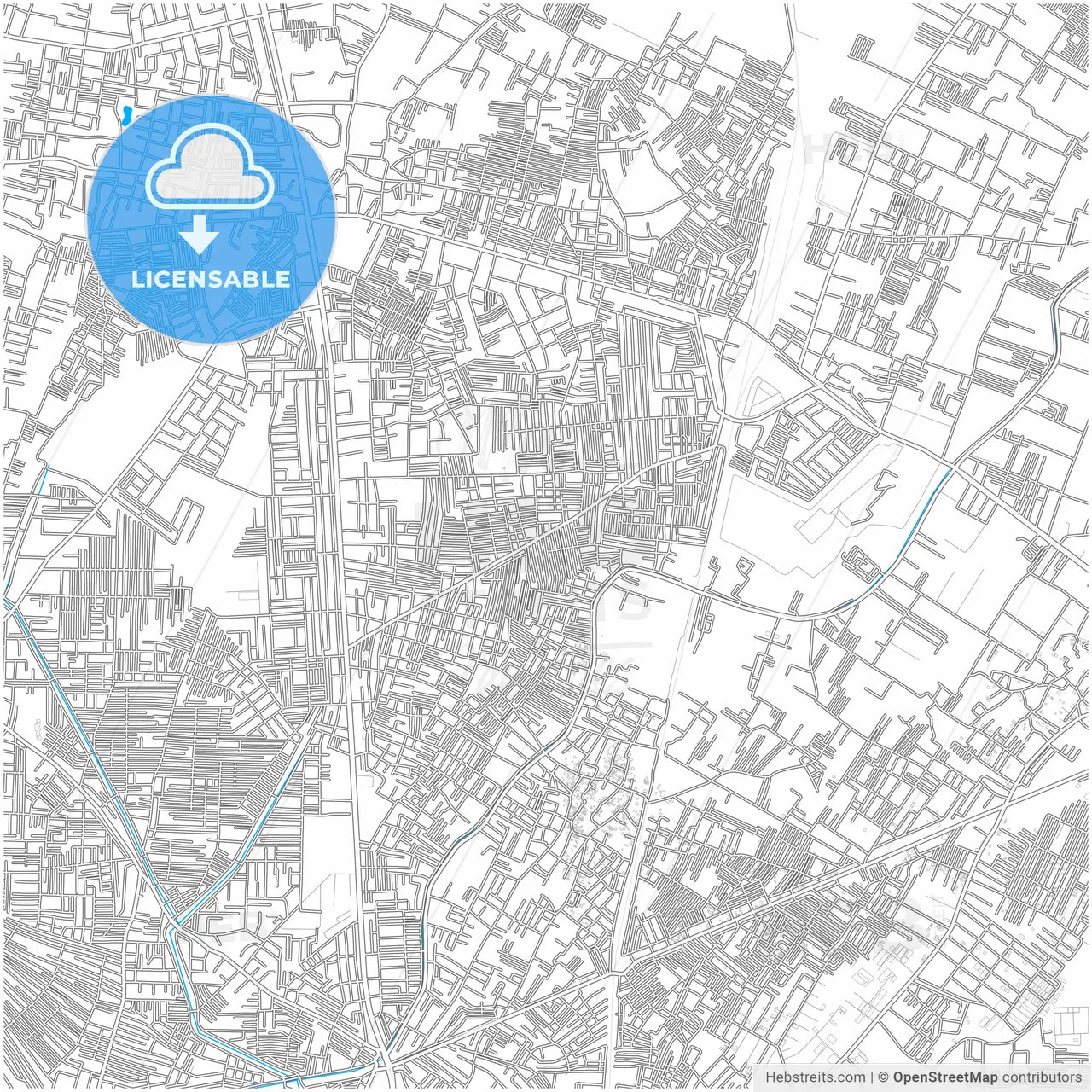 Loni, Uttar Pradesh, India, city map with high resolution roads.