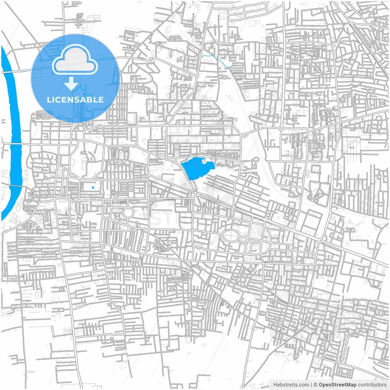Sangli-Miraj Kupwad, Maharashtra, India, city map with high resolution roads.