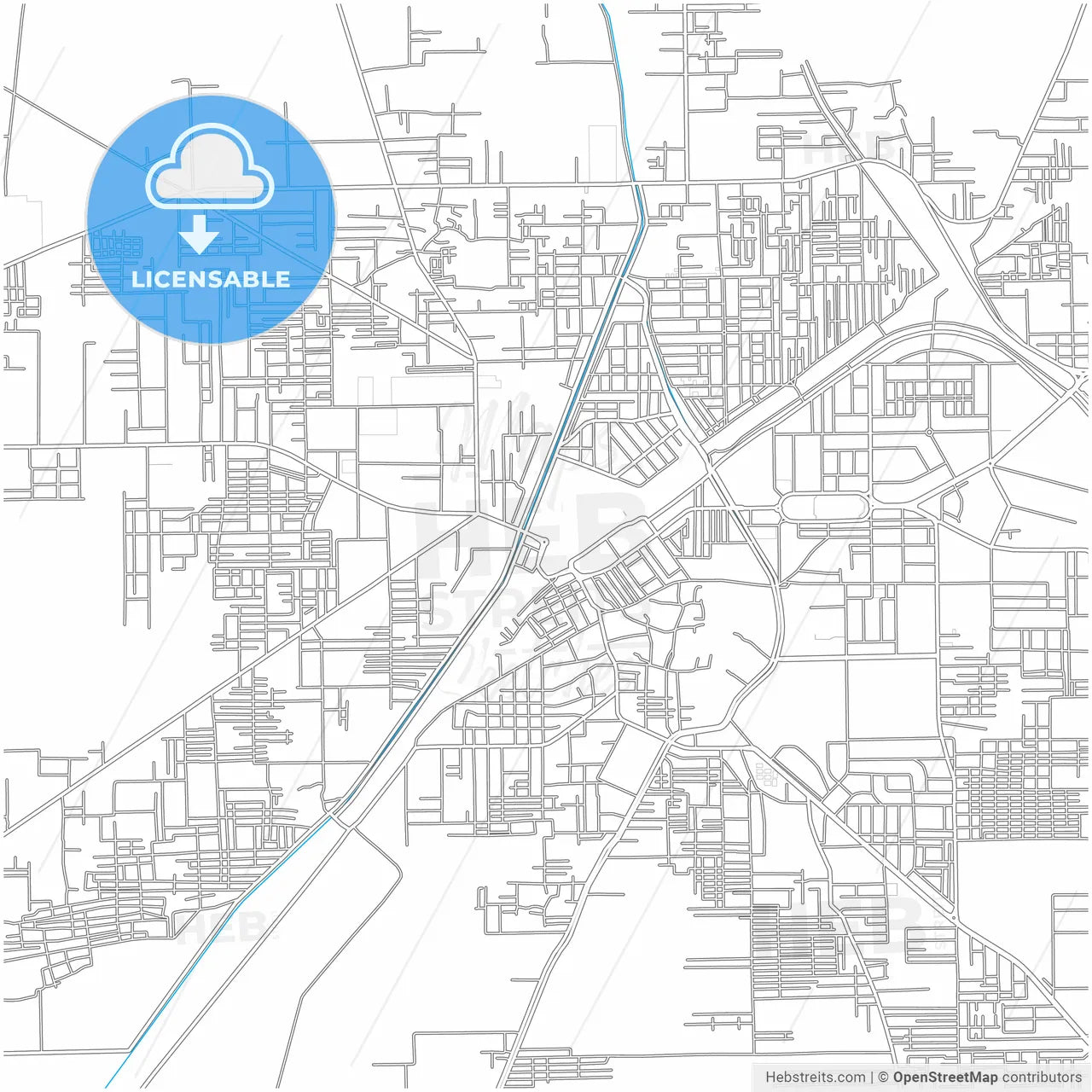 Rahim Yar Khan, Punjab, Pakistan, city map with high resolution roads.
