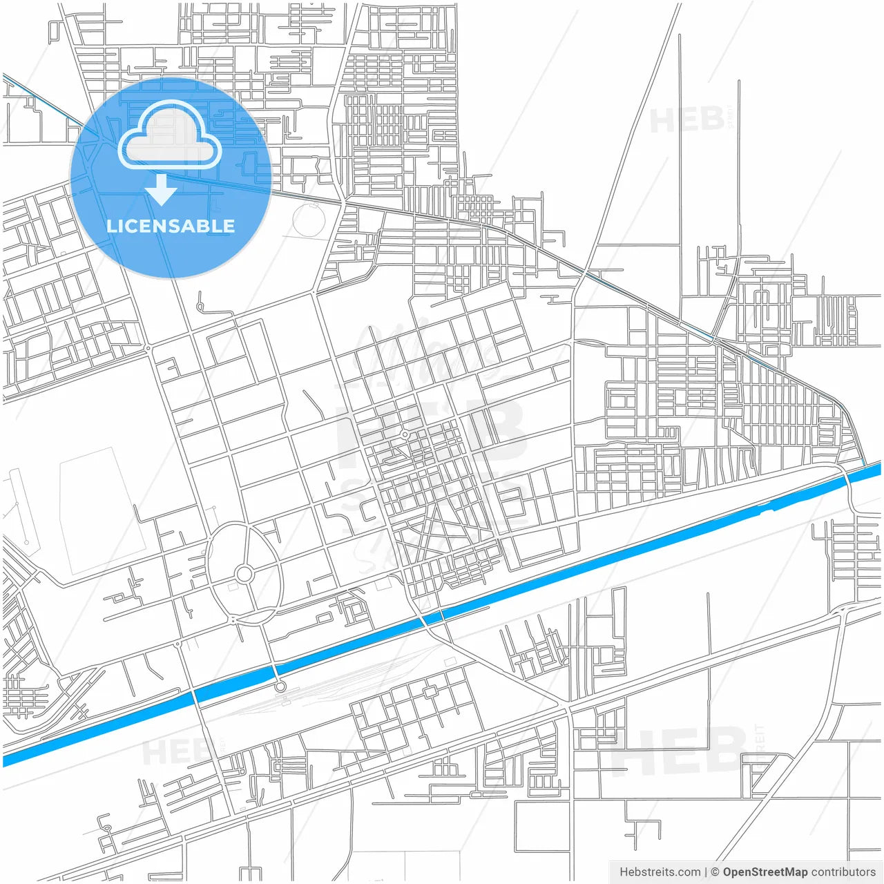Sahiwal, Punjab, Pakistan, city map with high resolution roads.