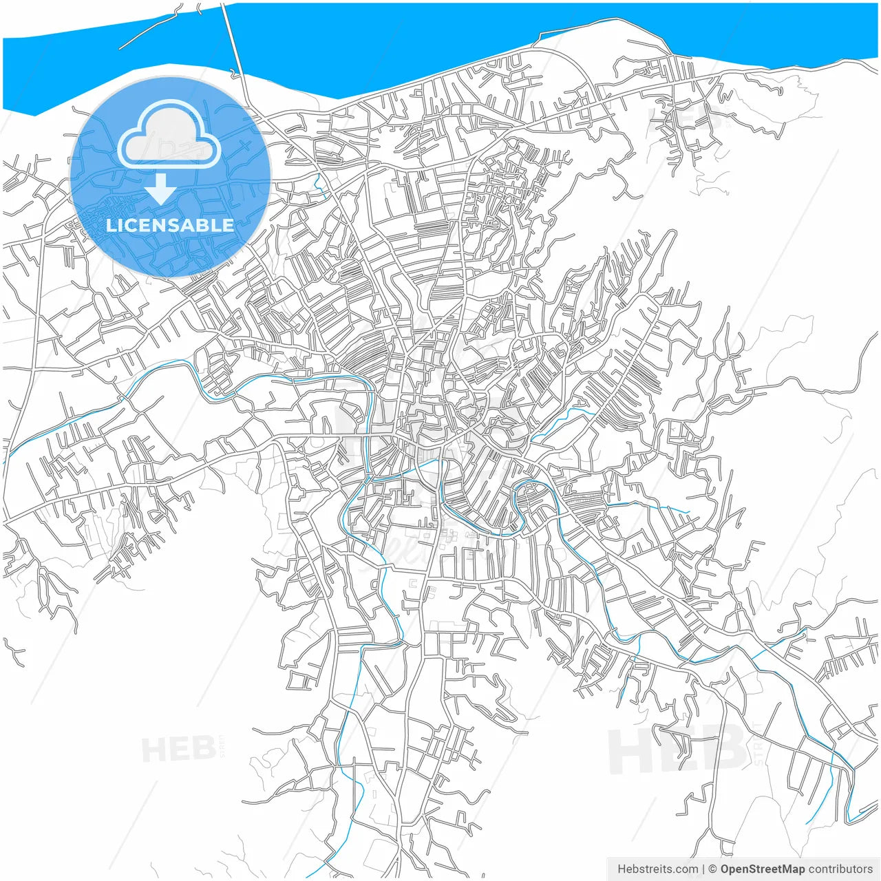 Mingora, Khyber Pakhtunkhwa, Pakistan, city map with high resolution roads.