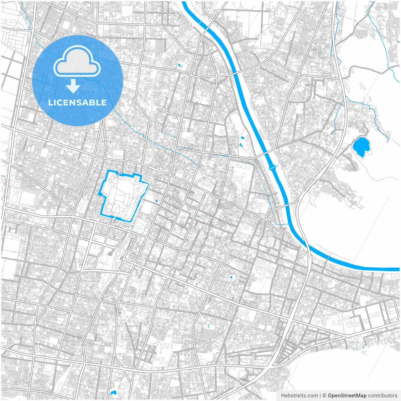 Yamagata, Yamagata, Japan, city map with high resolution roads.
