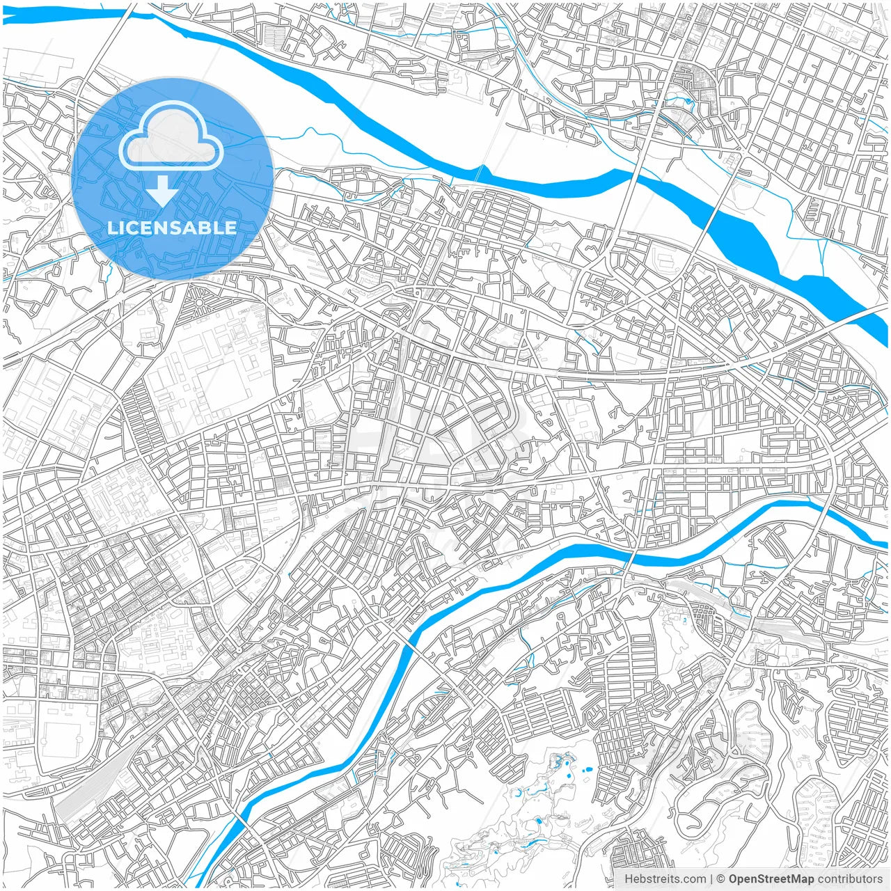 Hino, Tokyo, Japan, city map with high resolution roads.