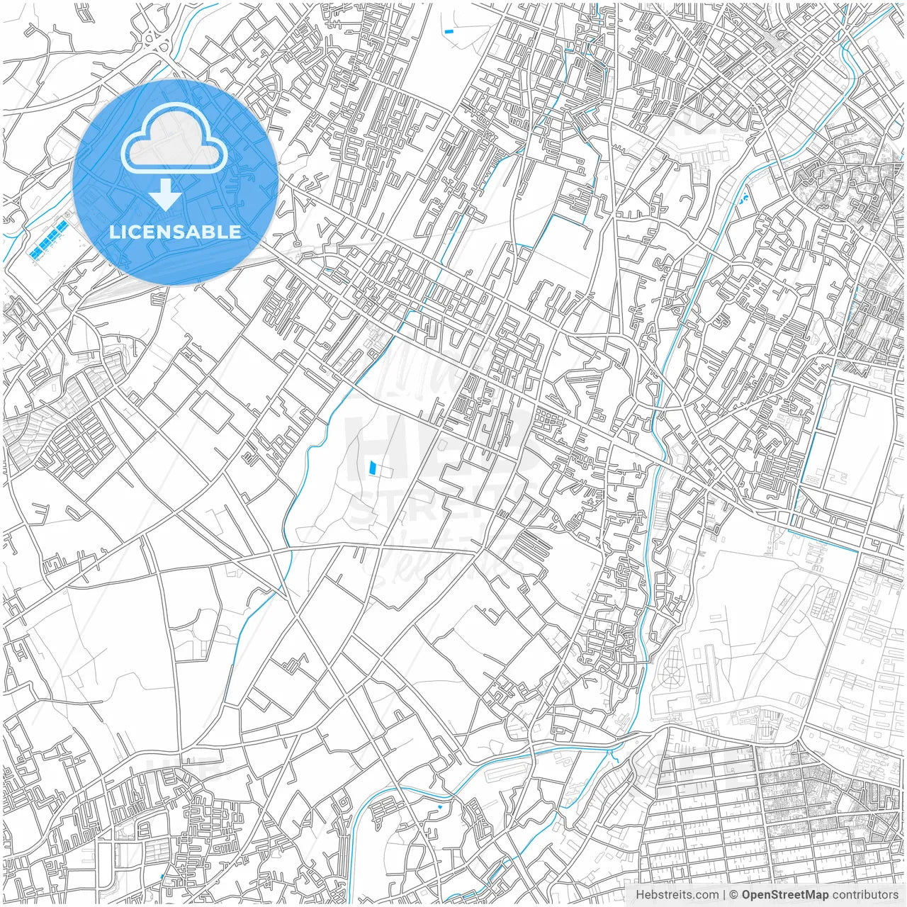Niiza, Saitama, Japan, city map with high resolution roads.