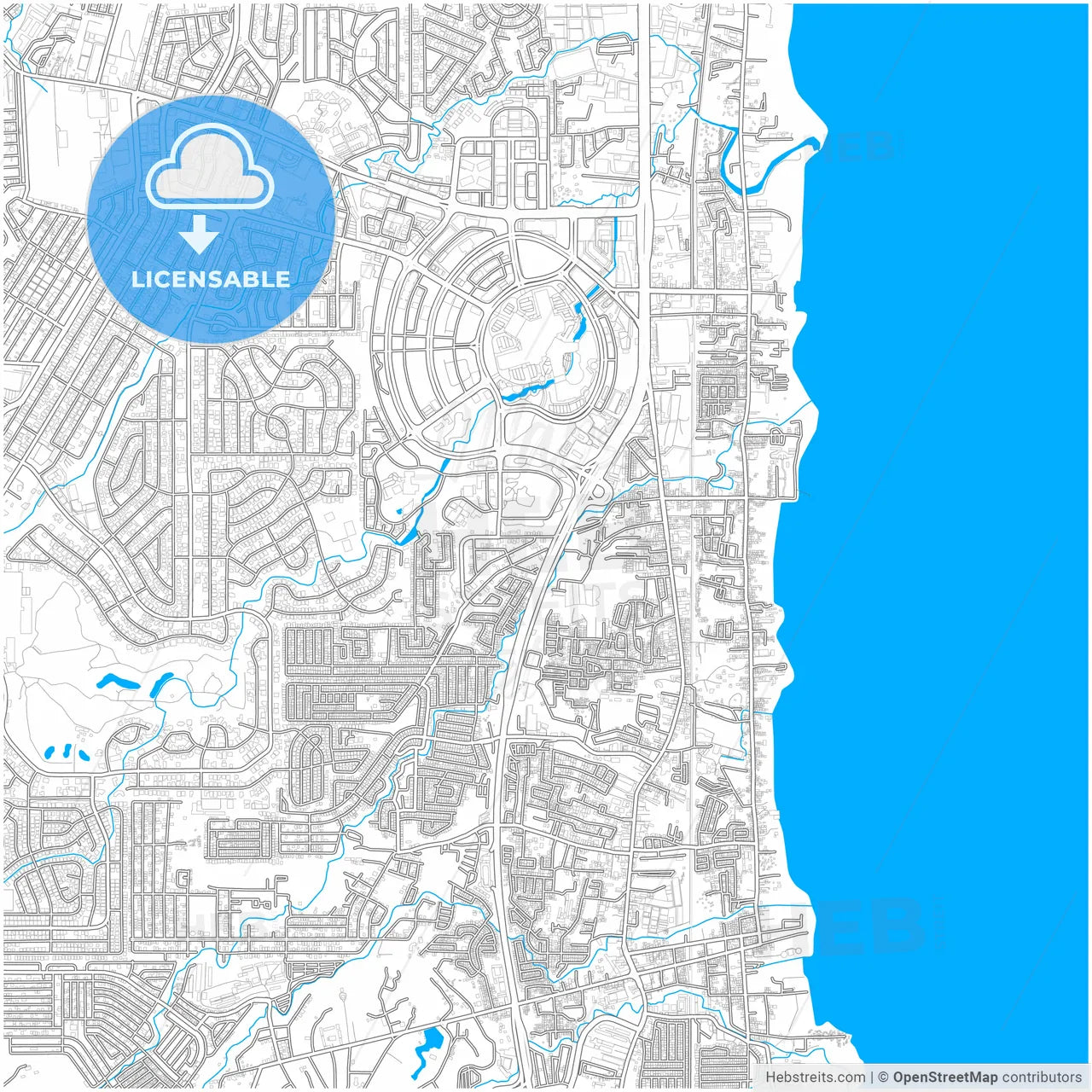 Muntinlupa, Philippines, city map with high resolution roads.
