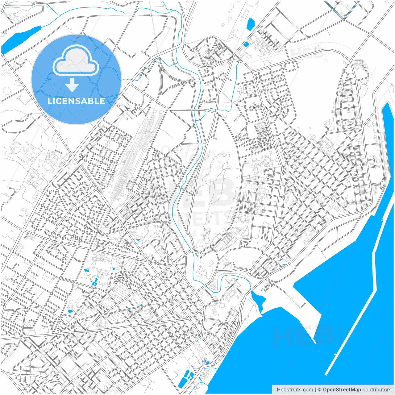 Hualien, Hualien, Taiwan, city map with high resolution roads.