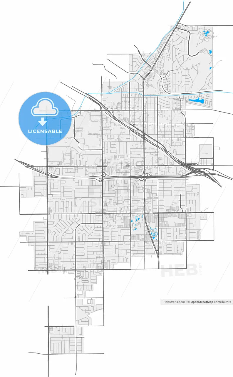 Buena Park, California, United States, high resolution vector map - Instant download PDF and JPG