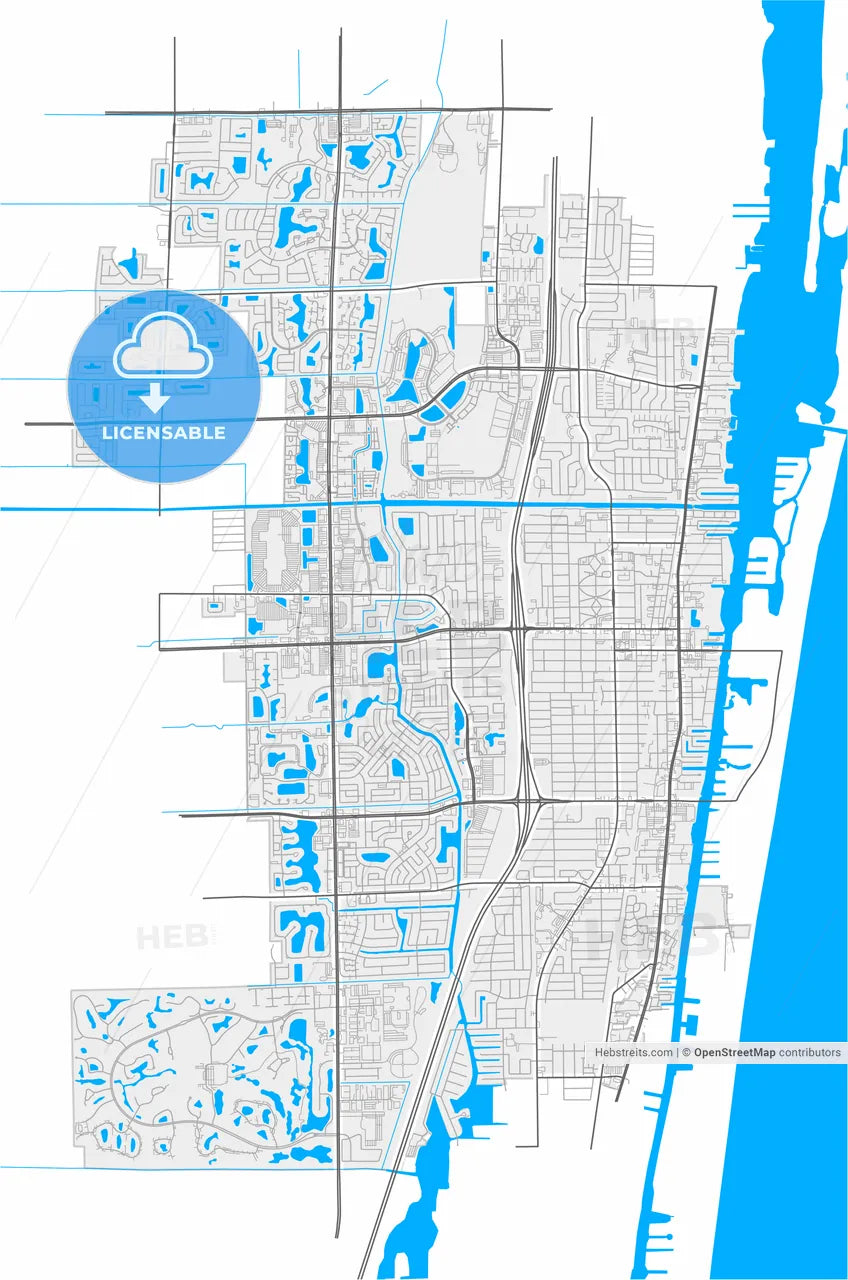 Boynton Beach, Florida, United States, High Resolution Vector Map - Instant  Download Pdf And Jpg – HEBSTREITS, image size:848x1280
