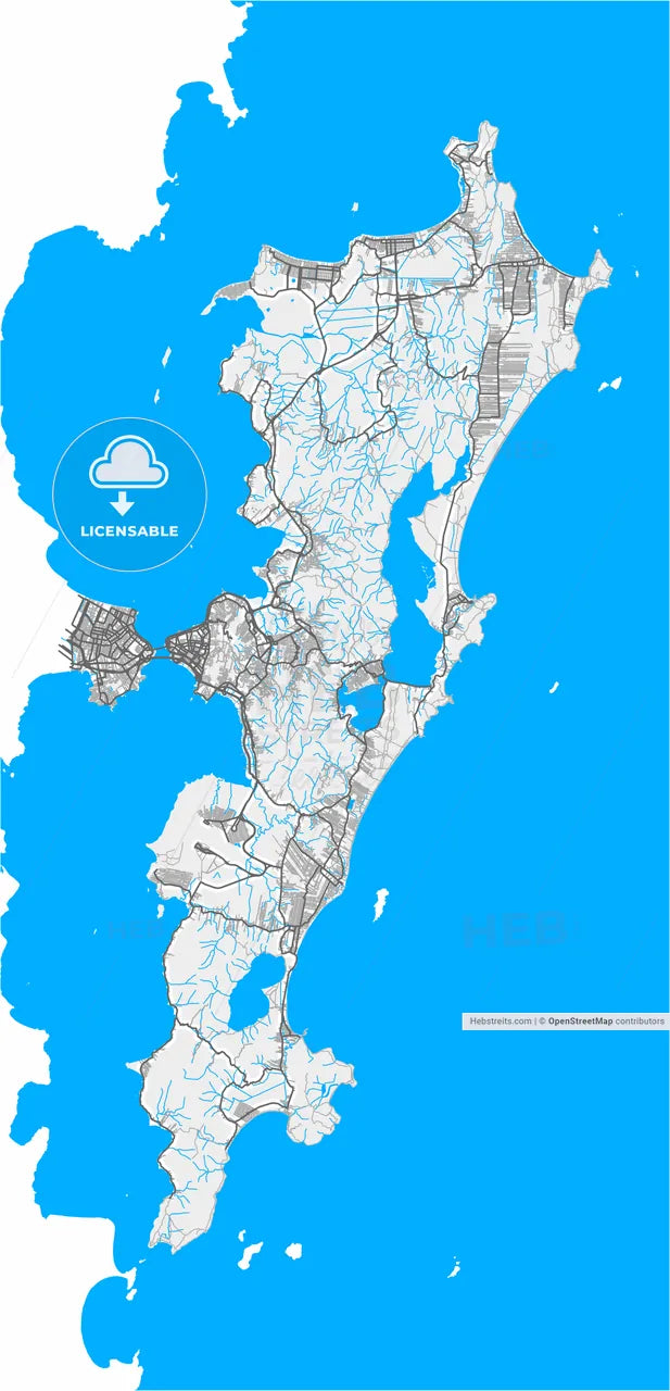 Florianopolis, Brazil, high resolution vector map - Instant download PDF and JPG