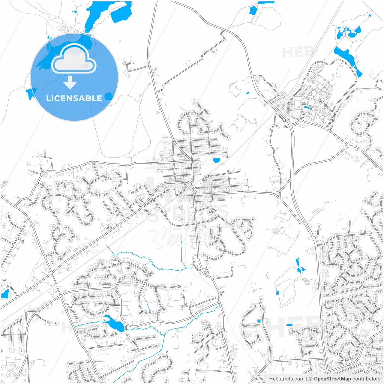 Bowie, Maryland, United States, city map with high resolution roads.
