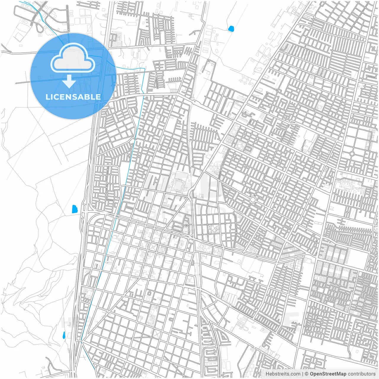 San Bernardo, Chile, city map with high resolution roads.