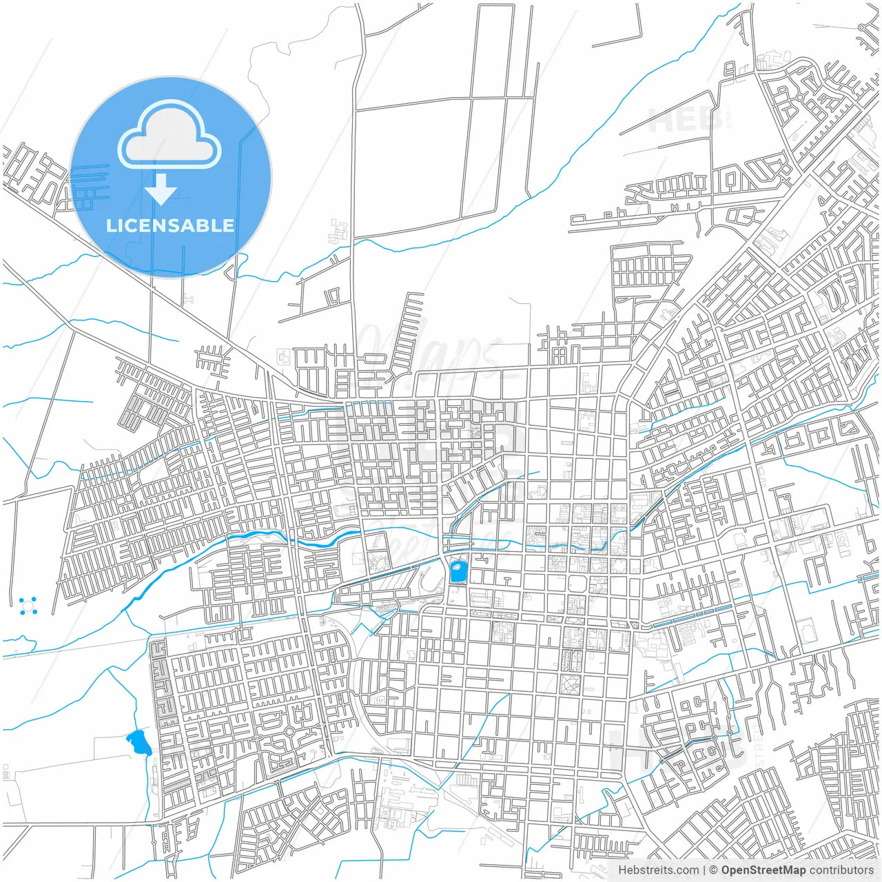 Los Angeles, Chile, city map with high resolution roads.