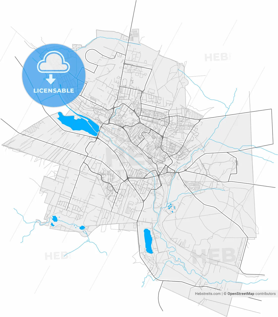 Starachowice, Świętokrzyskie, Poland, high resolution vector map - Instant download PDF and JPG