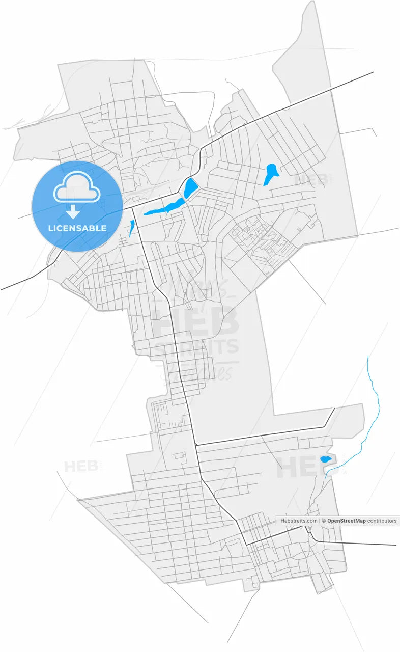 Myrnohrad, Donetsk Oblast, Ukraine, high resolution vector map - Instant download PDF and JPG