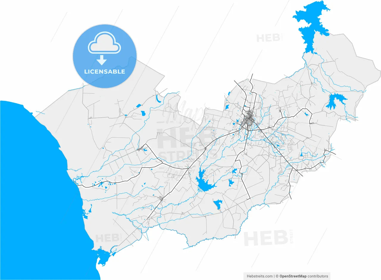 Florida, Camagüey, Cuba, high resolution vector map - Instant download PDF and JPG