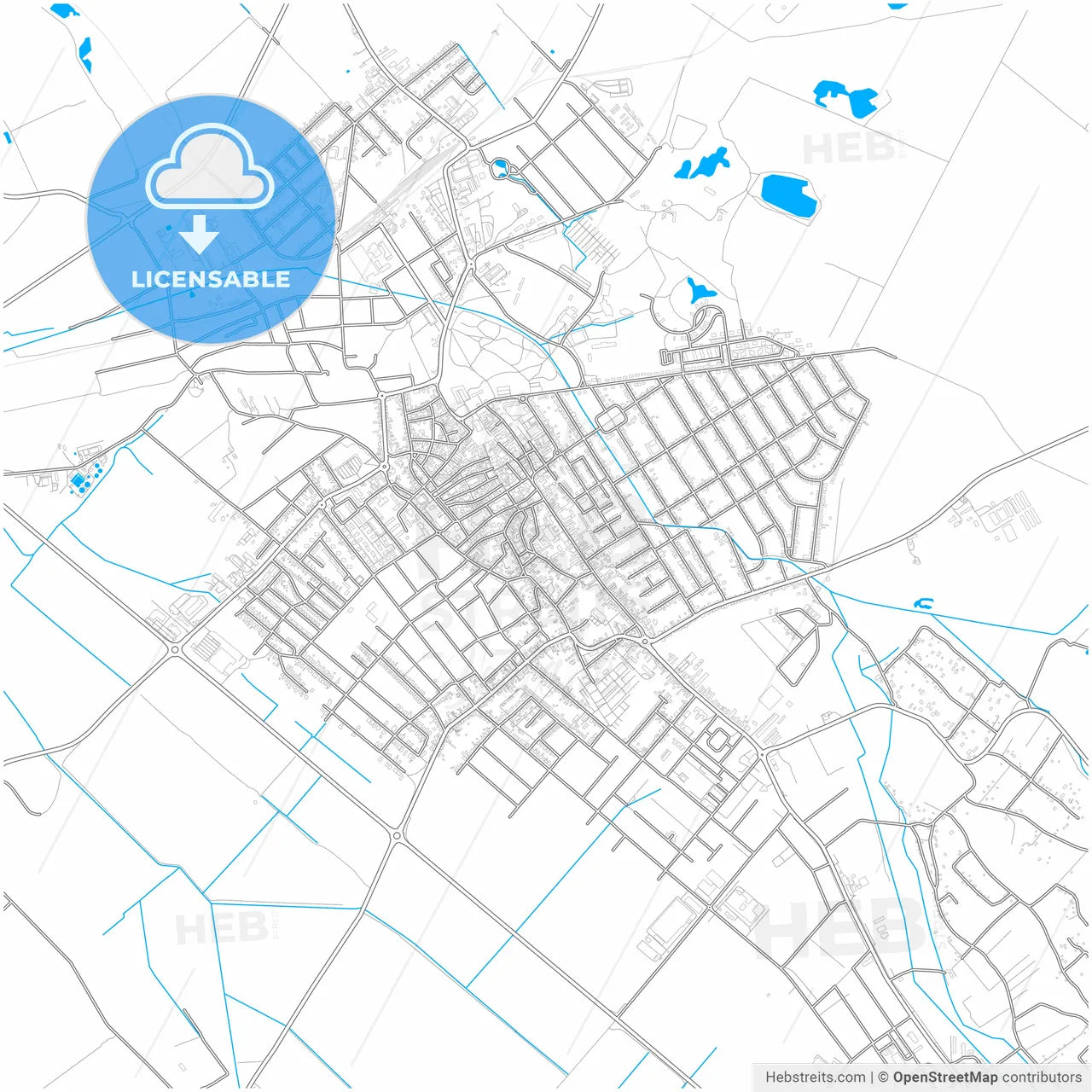 Pápa, Veszprém, Hungary, city map with high resolution roads.
