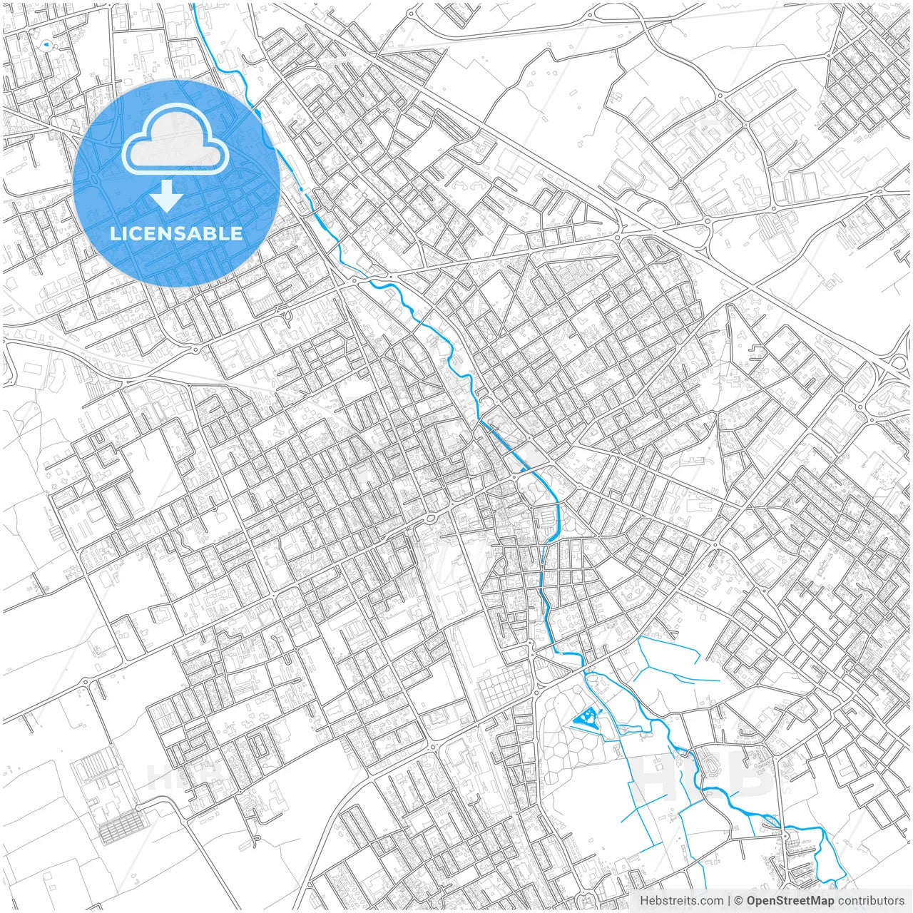 Legnano, Lombardy, Italy, city map with high resolution roads.