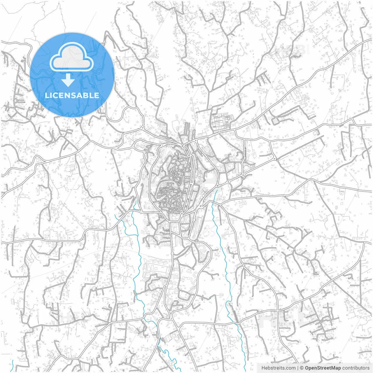Velletri, Lazio, Italy, city map with high resolution roads.