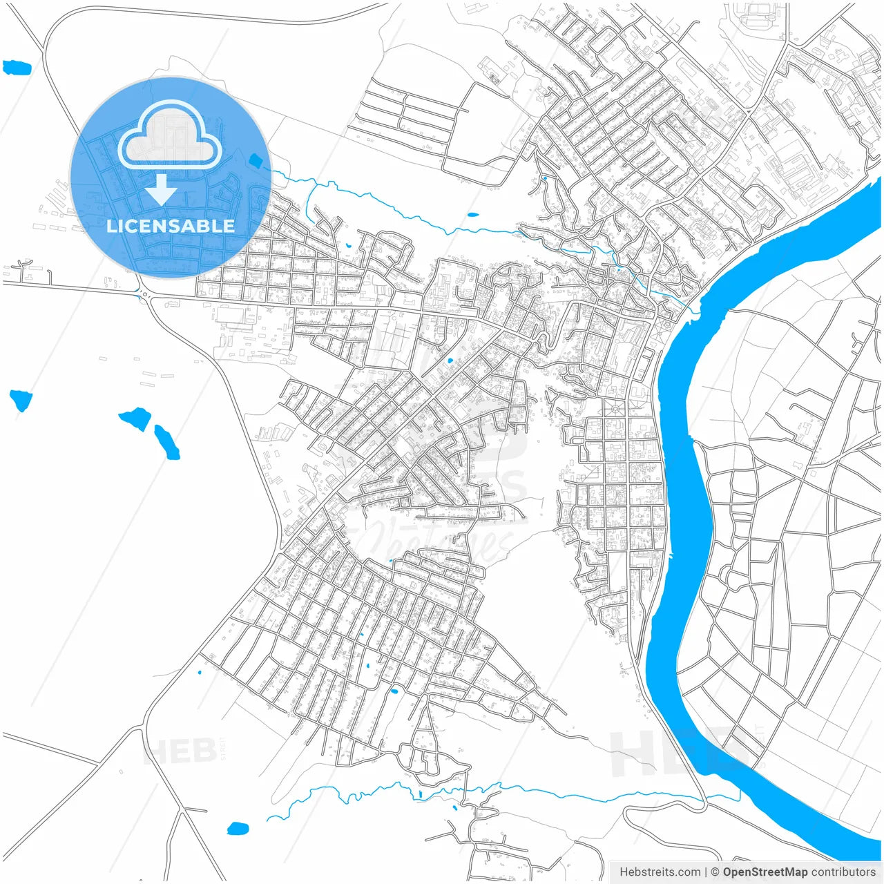 Soroca, Soroca district, Moldova, city map with high resolution roads.