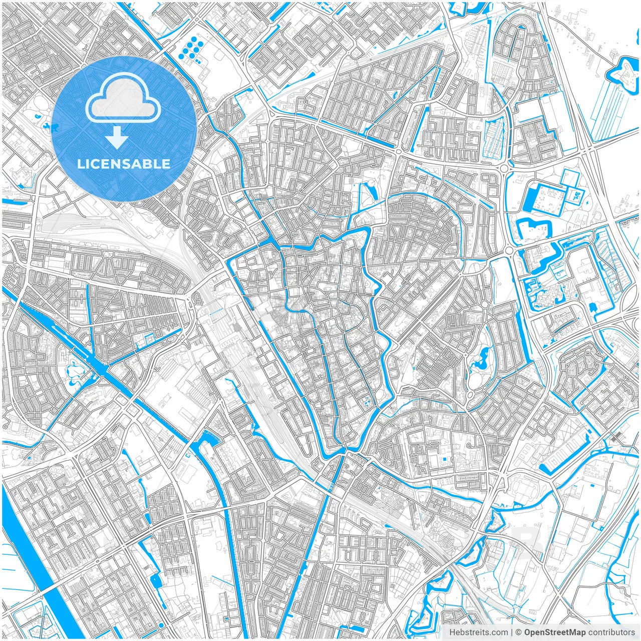 Utrecht, Utrecht, Netherlands, city map with high resolution roads.