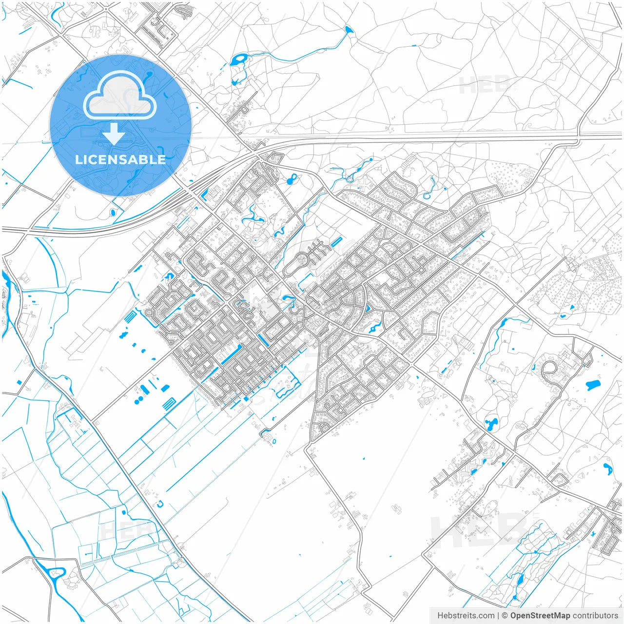 Utrechtse Heuvelrug, Utrecht, Netherlands, city map with high resolution roads.