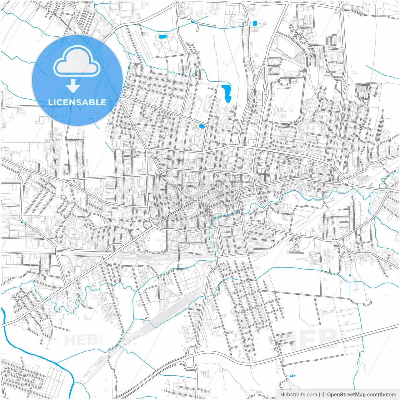 Tarnów, Lesser Poland, Poland, city map with high resolution roads.