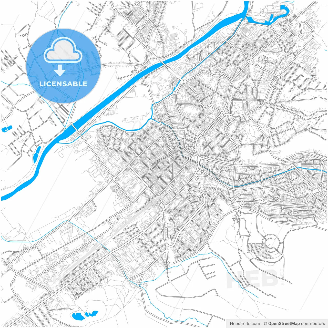 Târgu Mureș, Mureș, Romania, city map with high resolution roads.