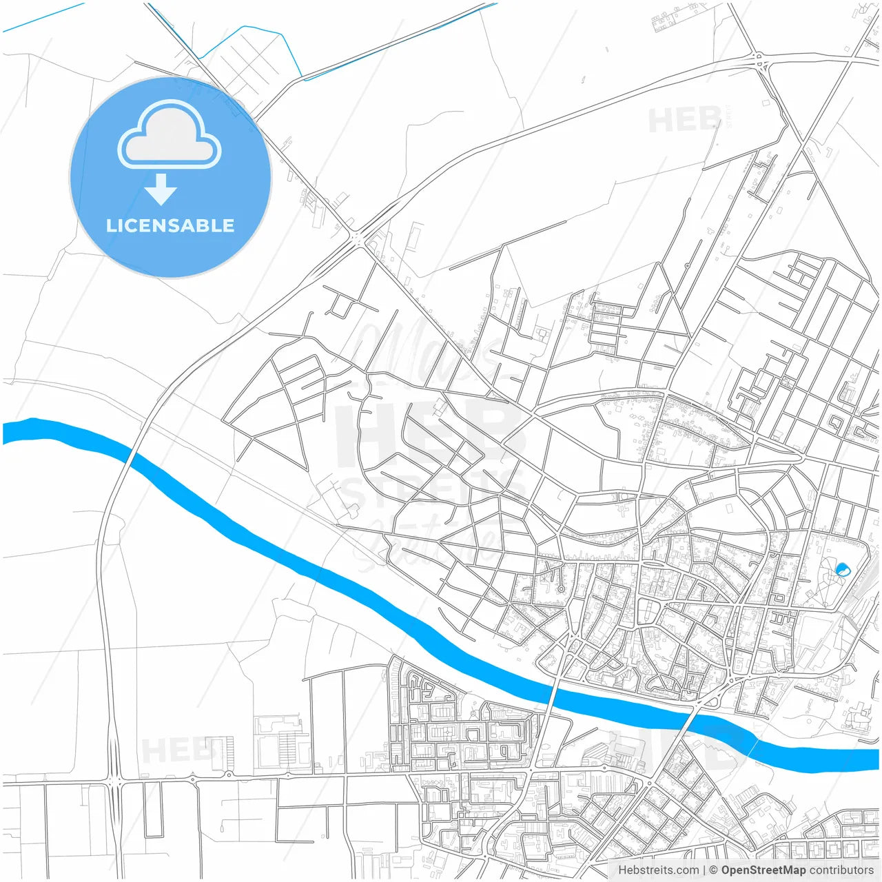 Satu Mare, Satu Mare, Romania, city map with high resolution roads.
