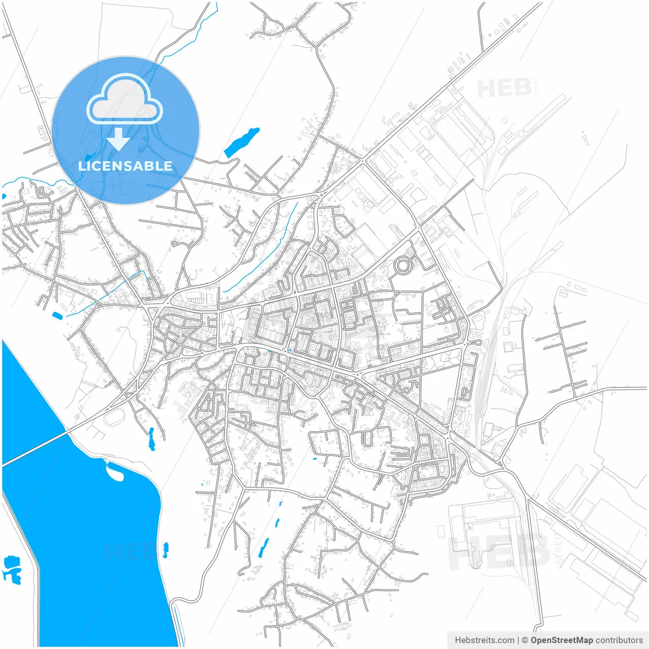 Slatina, Olt, Romania, city map with high resolution roads.