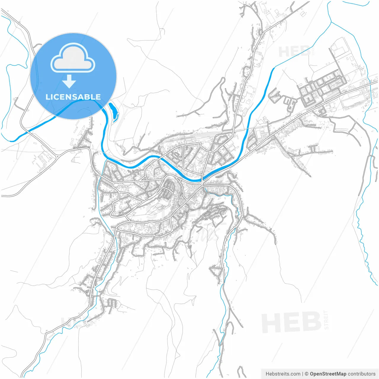 Sighișoara, Mureș, Romania, city map with high resolution roads.