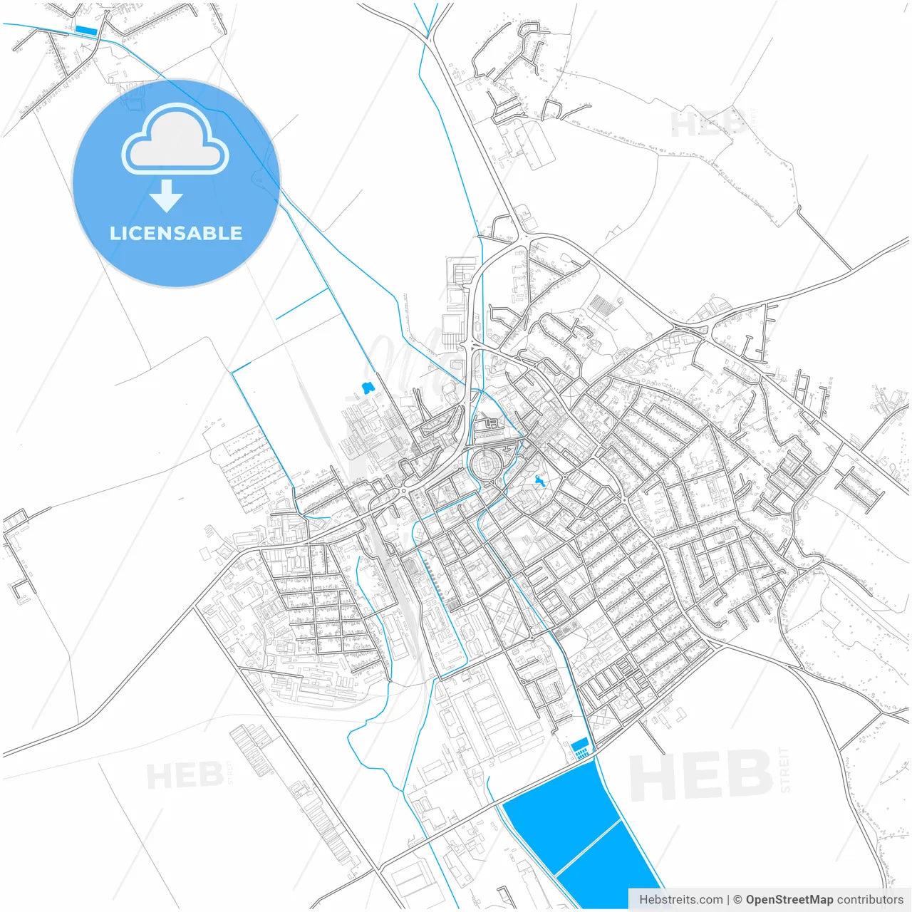 Levice, Nitra Region, Slovakia, city map with high resolution roads.