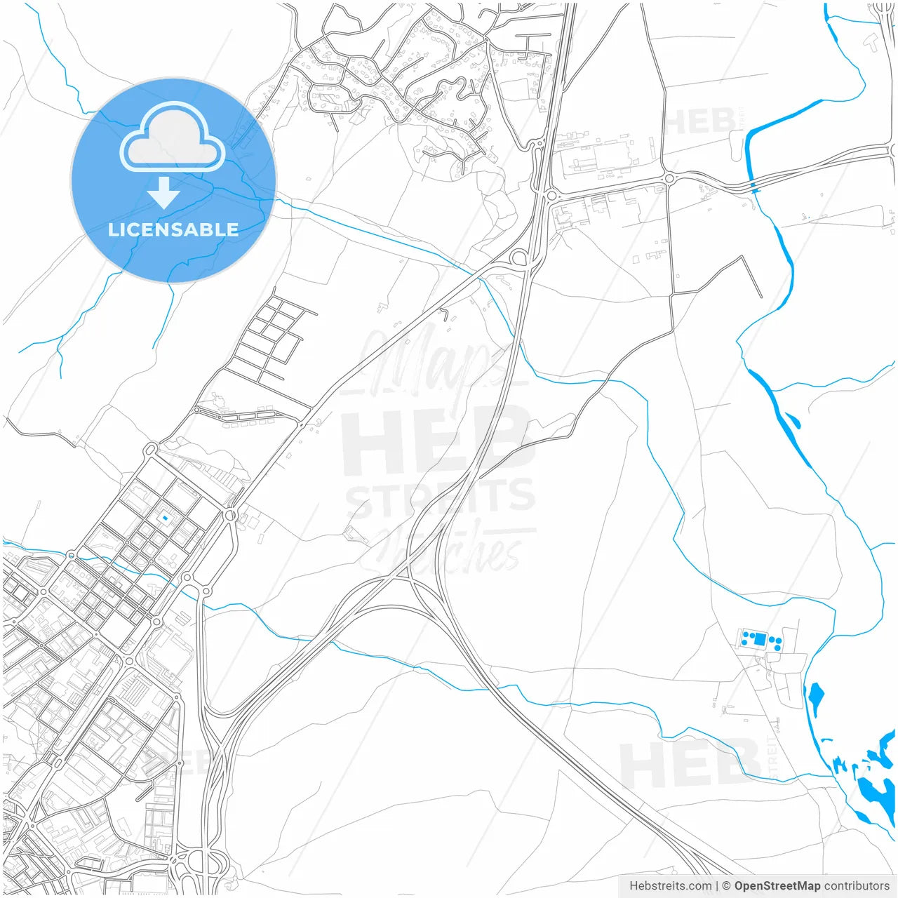 San Sebastián de los Reyes, Madrid, Spain, city map with high resolution roads.