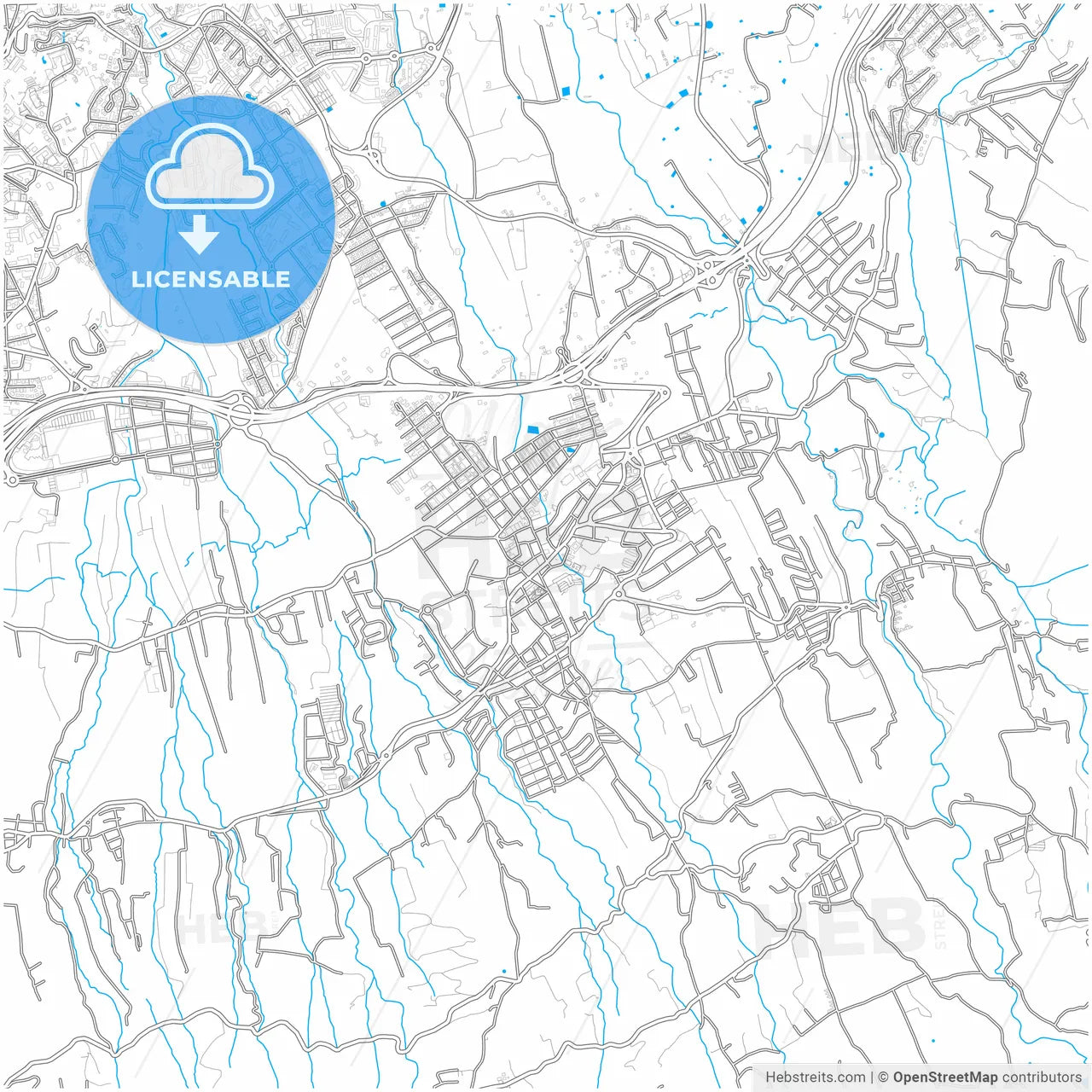 La Orotava, Santa Cruz de Tenerife, Spain, city map with high resolution roads.