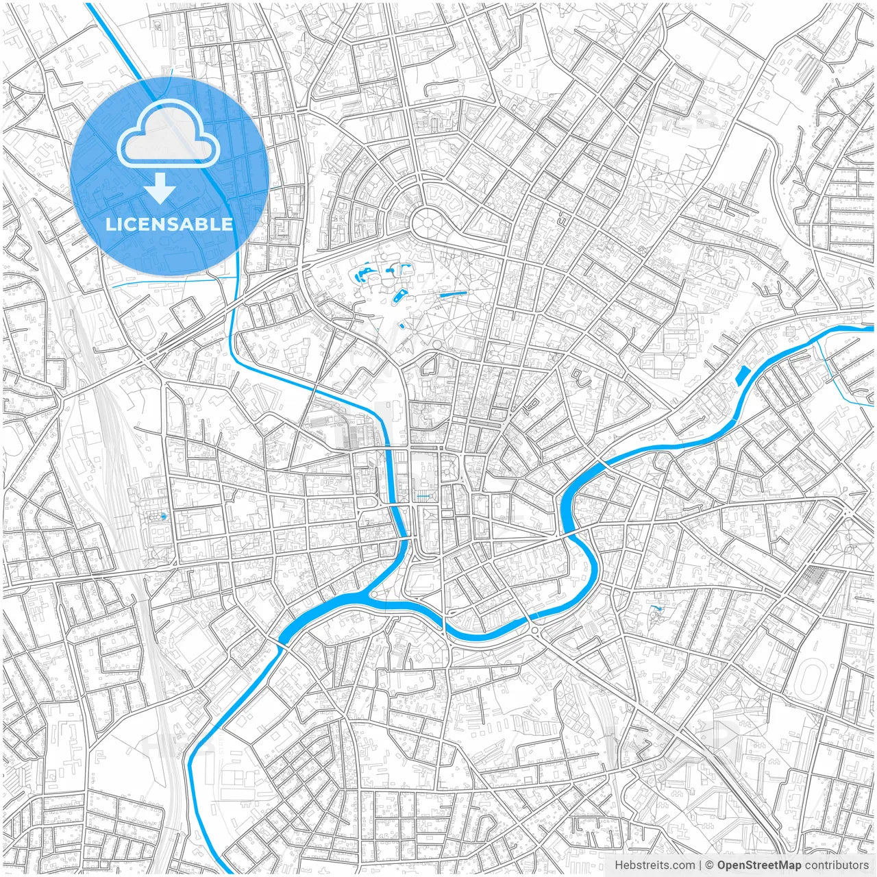 Kharkiv, Kharkiv Oblast, Ukraine, city map with high resolution roads.