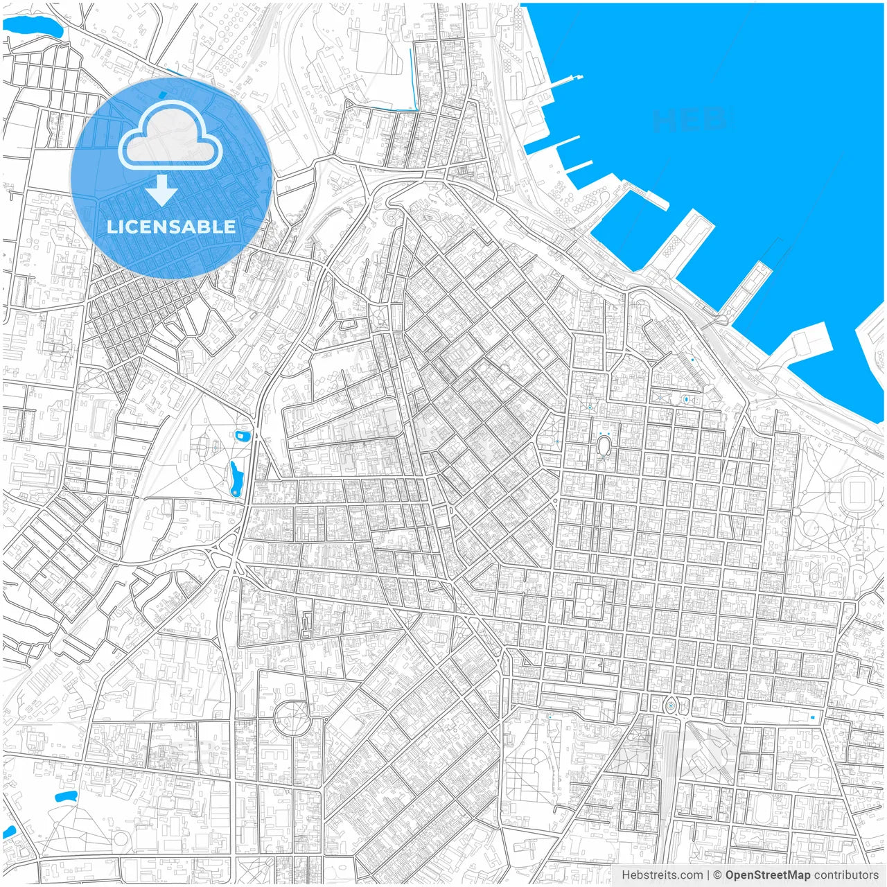 Odessa, Odessa Oblast, Ukraine, city map with high resolution roads.