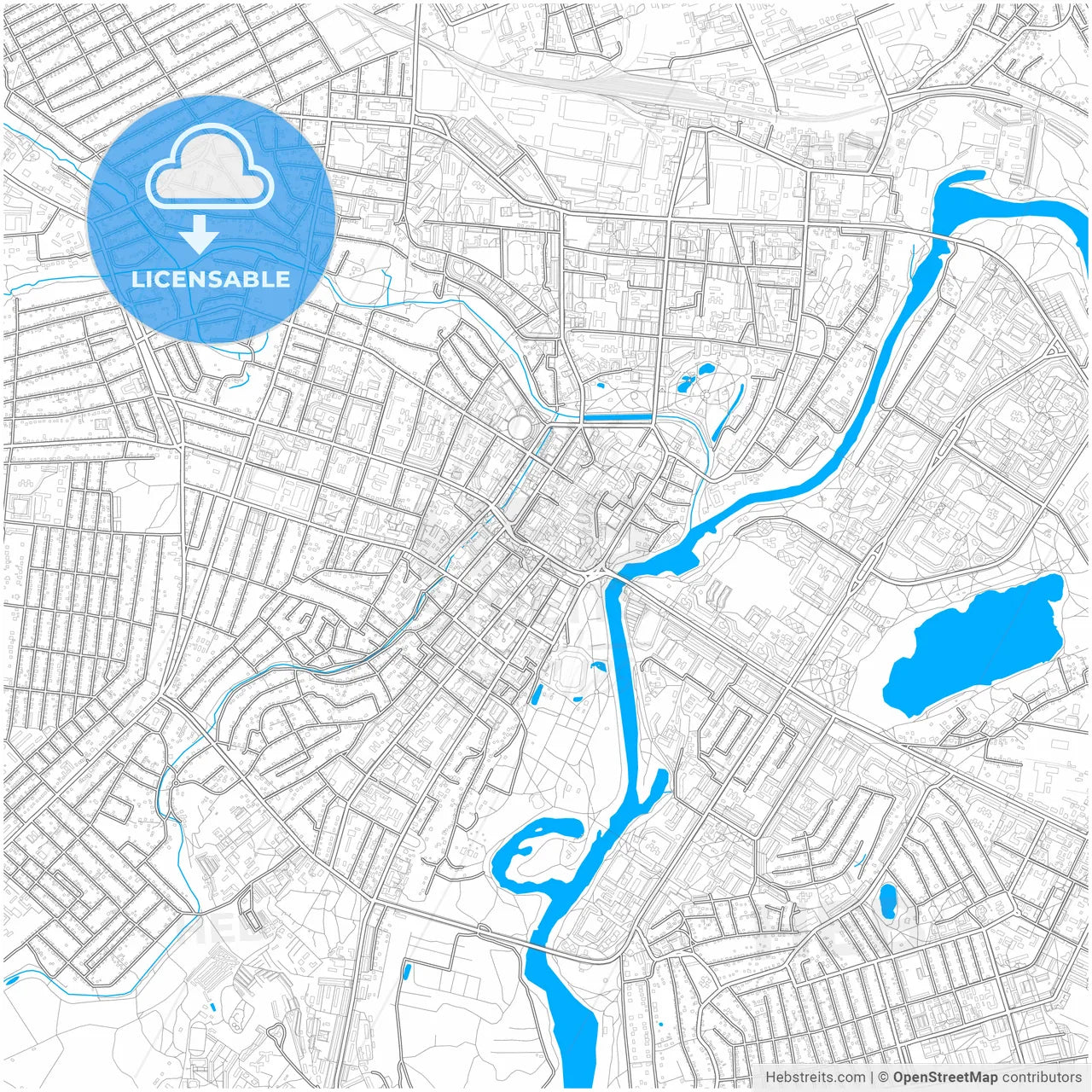 Sumy, Sumy Oblast, Ukraine, city map with high resolution roads.