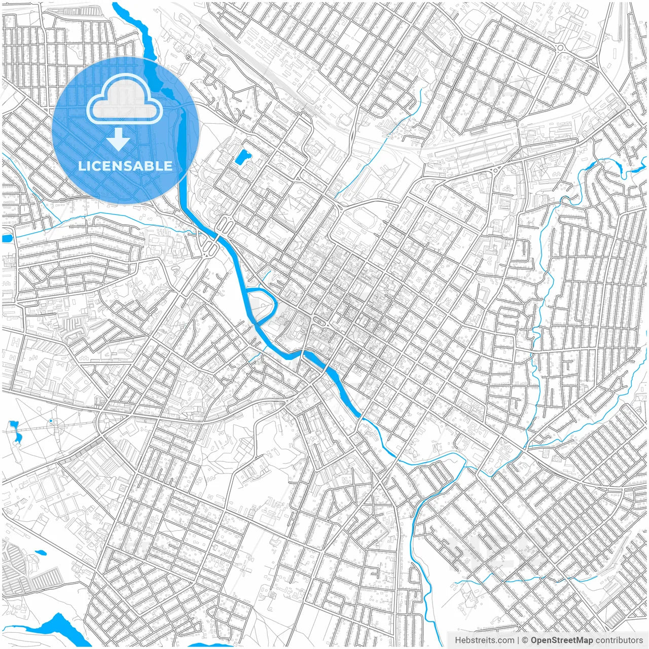 Kropyvnytskyi, Kirovohrad Oblast, Ukraine, city map with high resolution roads.