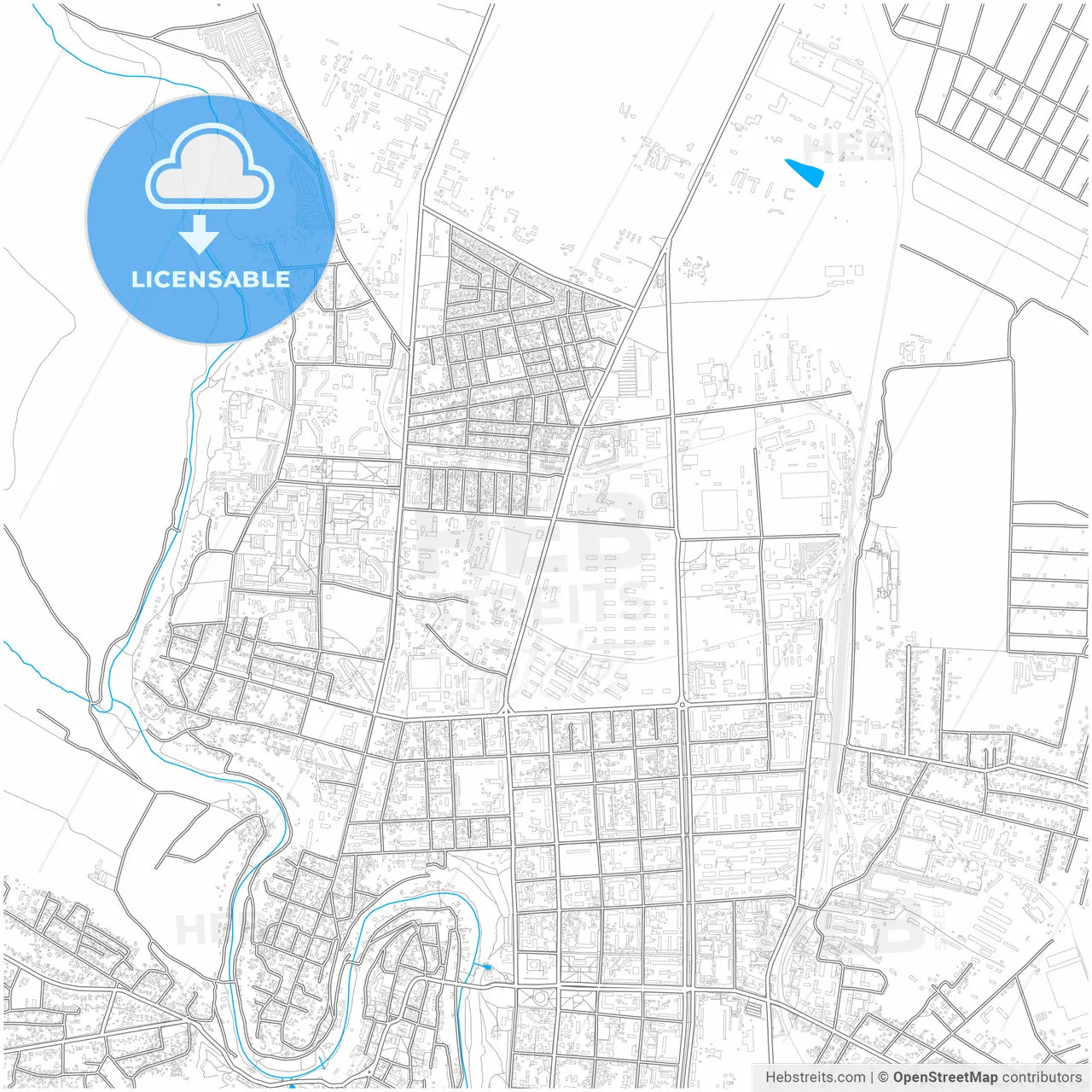 Kamianets-Podilskyi, Khmelnytskyi Oblast, Ukraine, city map with high resolution roads.