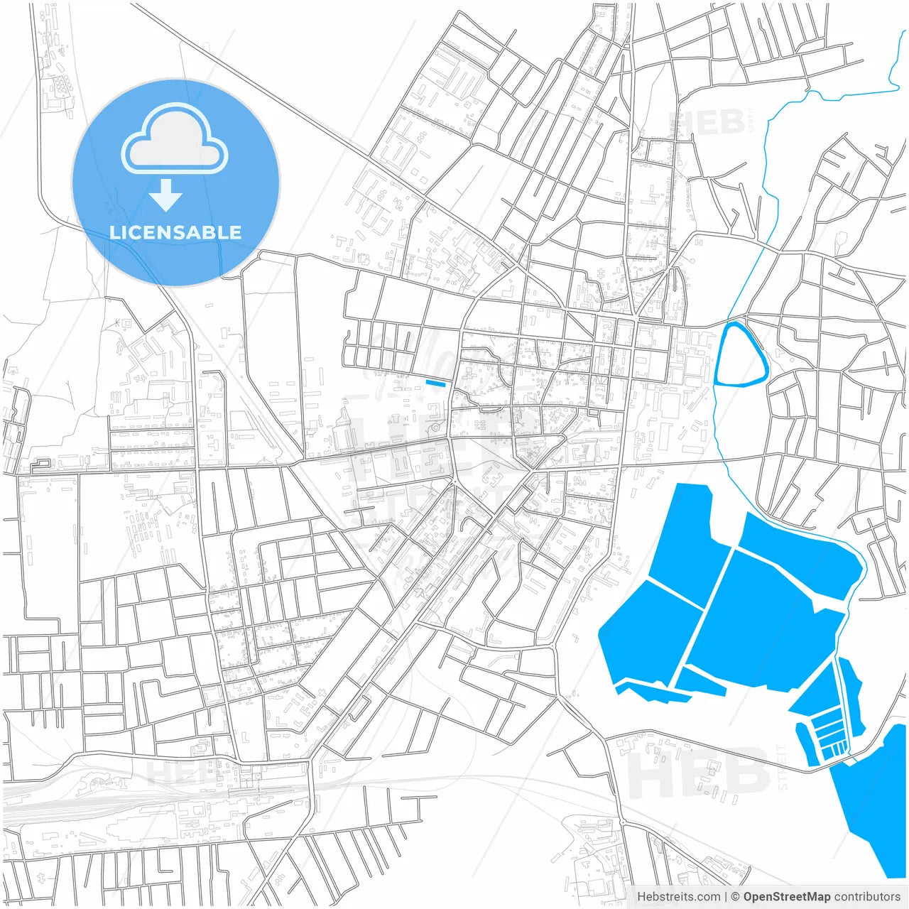 Konotop, Sumy Oblast, Ukraine, city map with high resolution roads.