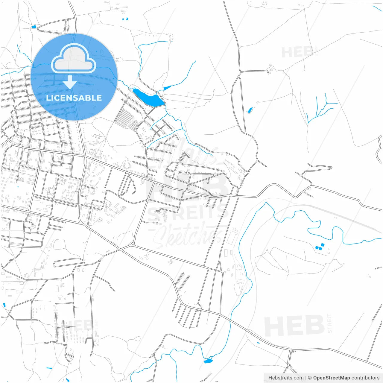 Pervomaisk, Luhansk Oblast, Ukraine, city map with high resolution roads.