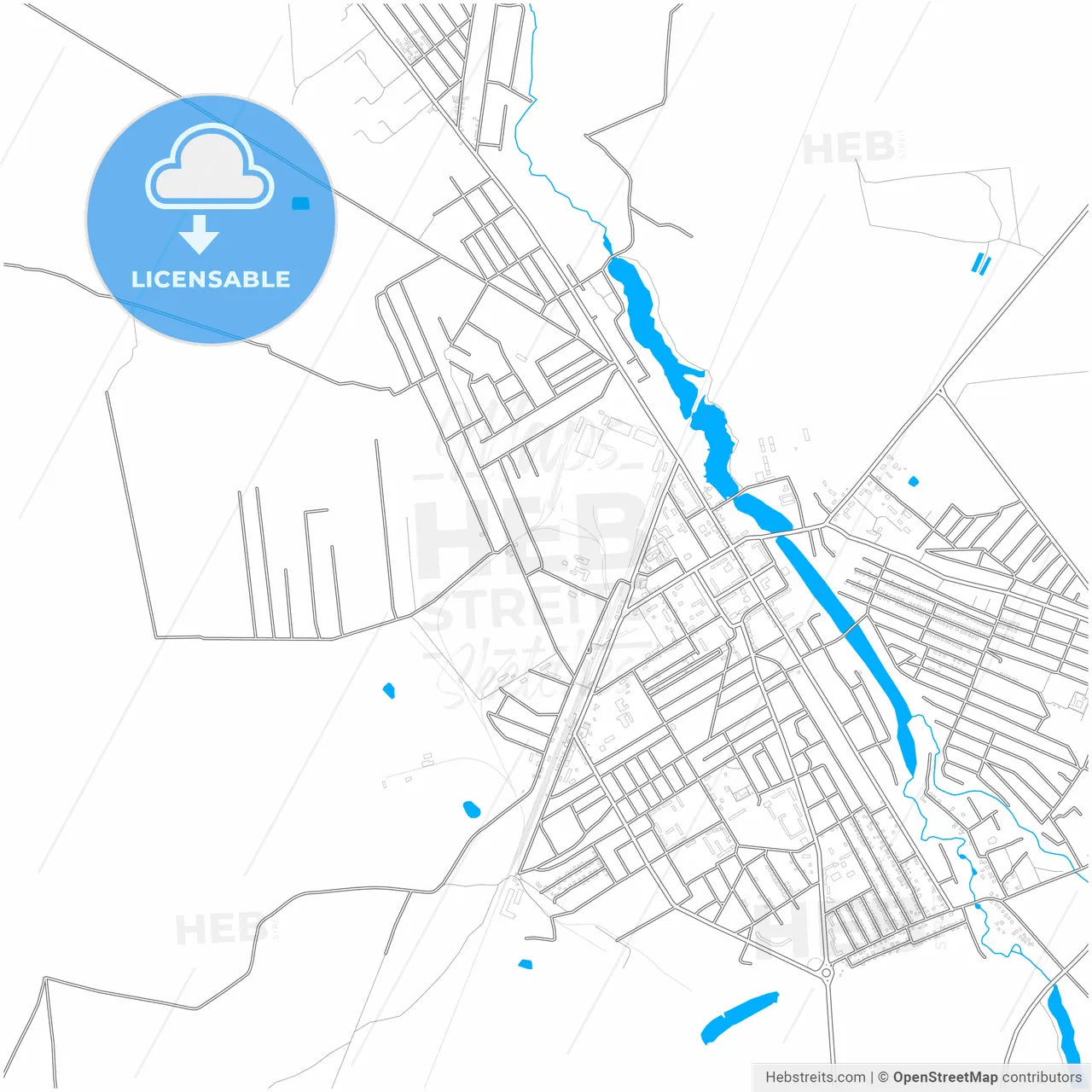 Kostopil, Rivne Oblast, Ukraine, city map with high resolution roads.