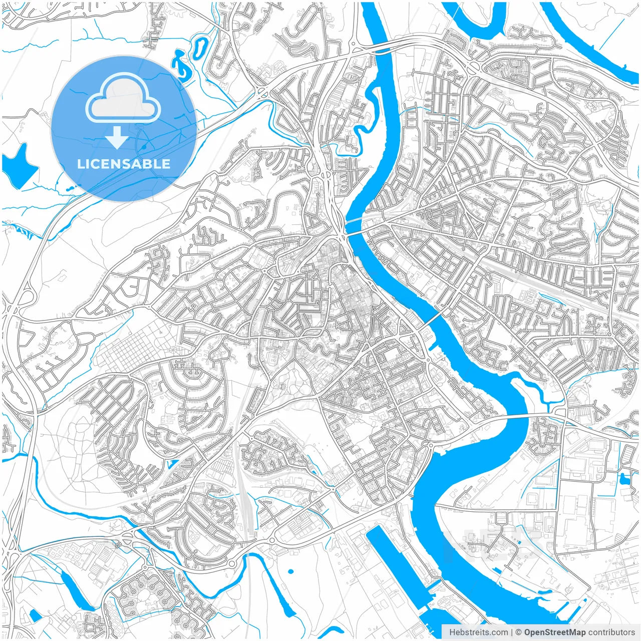 Newport, Newport, Wales, city map with high resolution roads.
