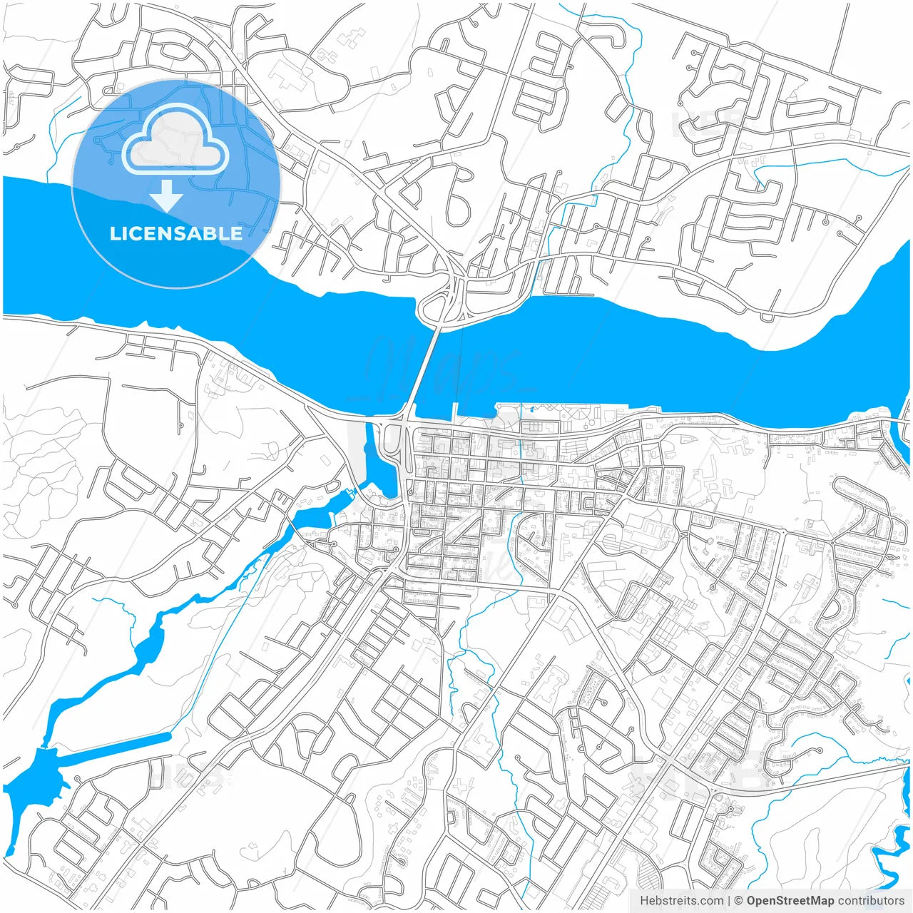 Saguenay, Quebec, Canada, city map with high resolution roads.