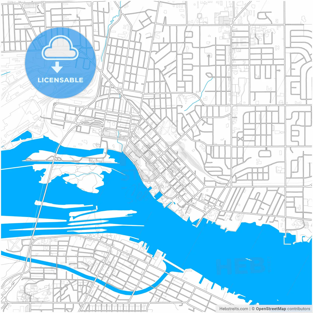 Sault Ste. Marie, Ontario, Canada, city map with high resolution roads.