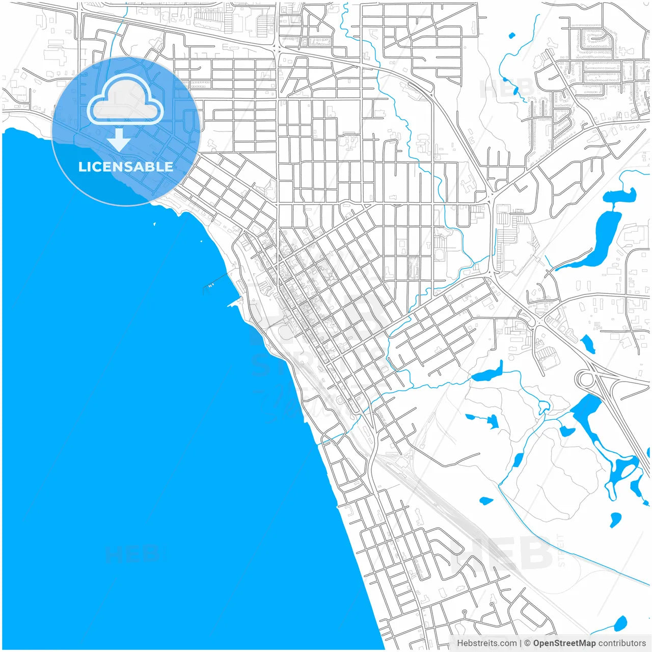 North Bay, Ontario, Canada, city map with high resolution roads.