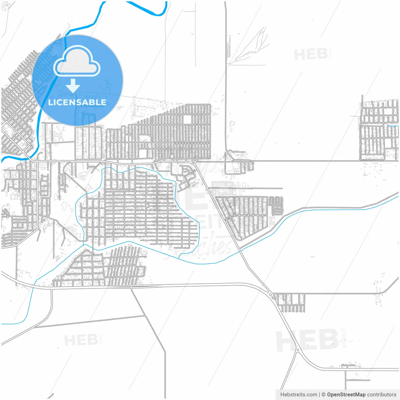 La Lima, Cortés, Honduras, city map with high resolution roads.
