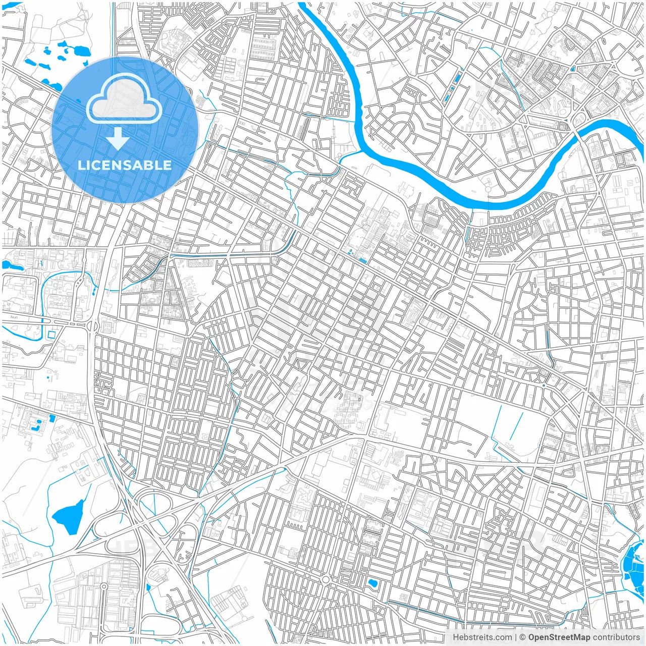 Recife, Brazil, city map with high resolution roads.