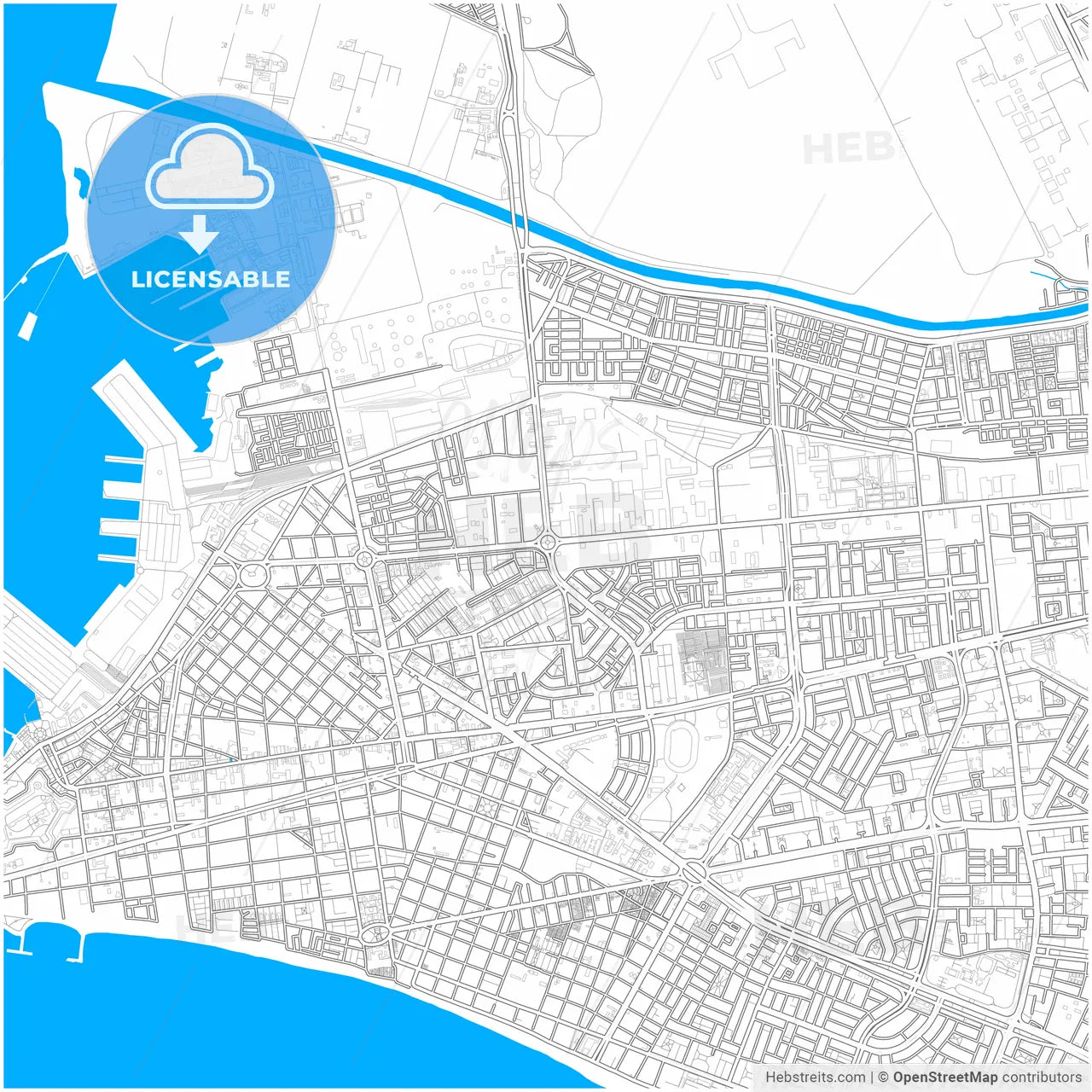 Callao, Peru, city map with high resolution roads.